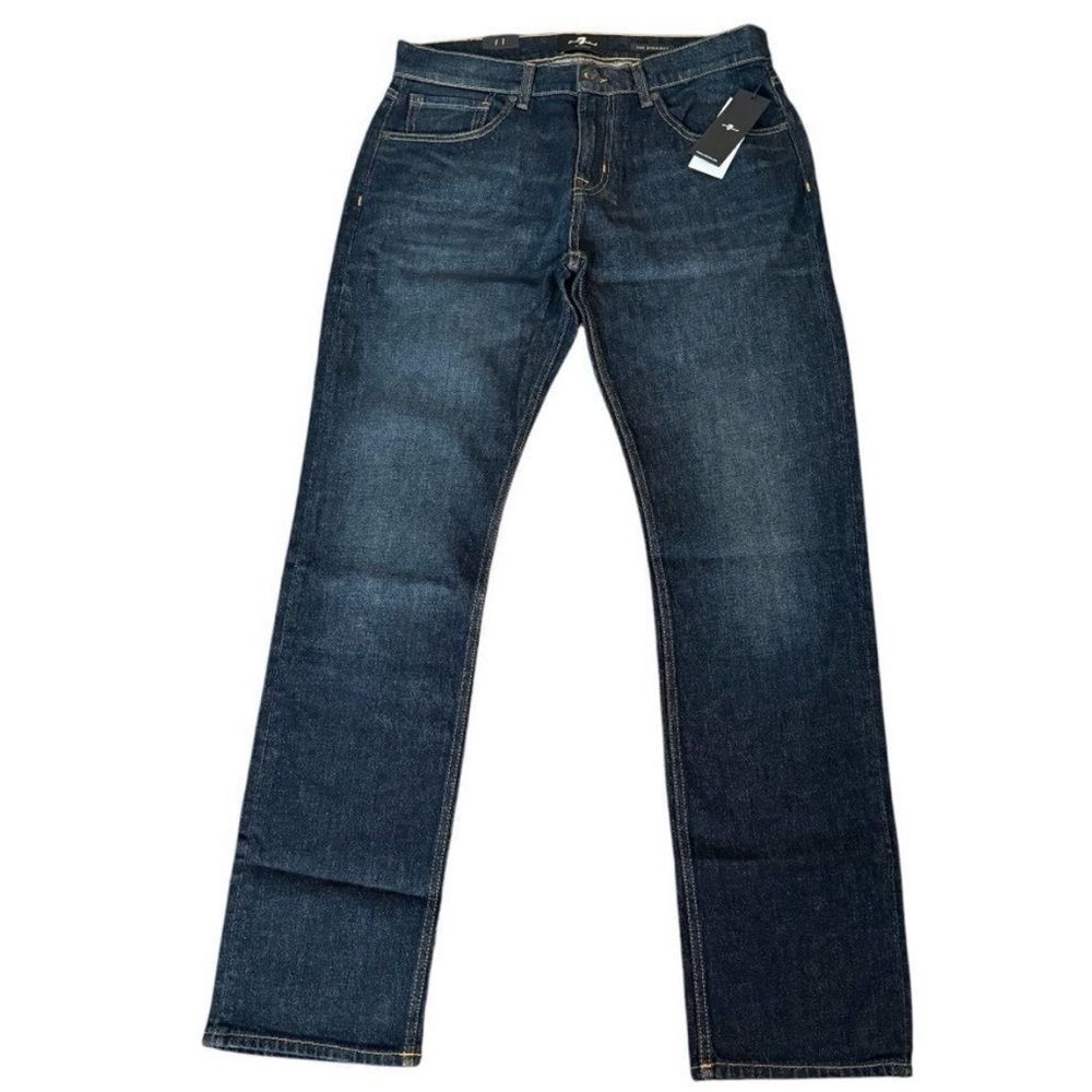 7 For All Mankind Men's Straight Jeans - Dark Blue